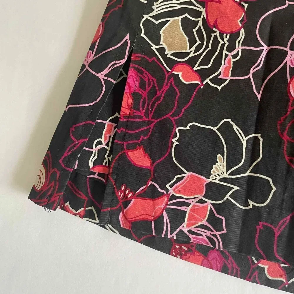 Vintage David Paul Cotton Spandex‎ Floral Rose Skort Made in USA Size 6